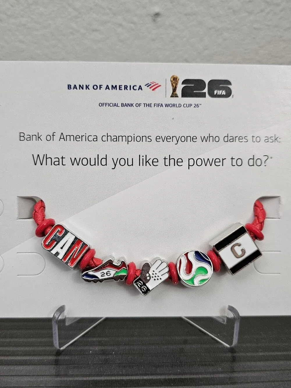 FIFA 2026 World Cup Canada Bank of America Charm Bracelet Fan Band New Size: S